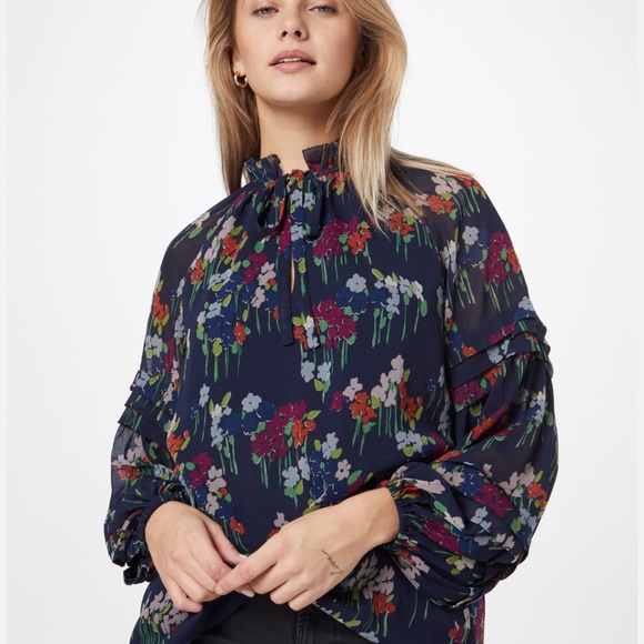 Lauren Ralph Lauren Floral Crinkle Georgette Blouse - Picture 2 of 14